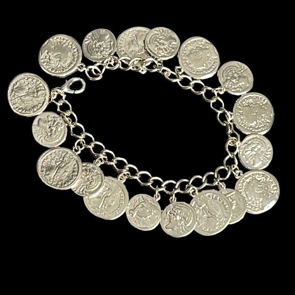 Vintage Jewelry - Vintage Coin Charm Ankle Bracelet